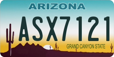 AZ license plate ASX7121