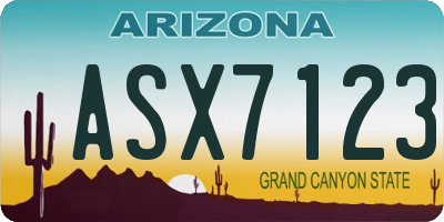 AZ license plate ASX7123