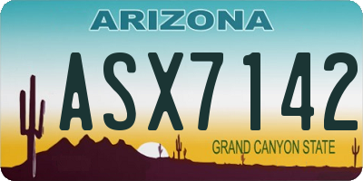 AZ license plate ASX7142
