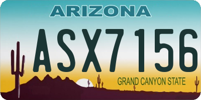 AZ license plate ASX7156