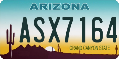 AZ license plate ASX7164