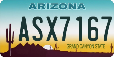 AZ license plate ASX7167