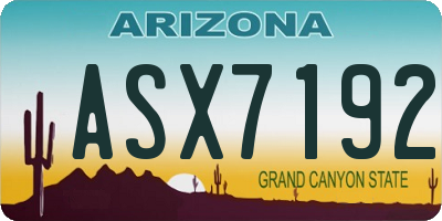 AZ license plate ASX7192