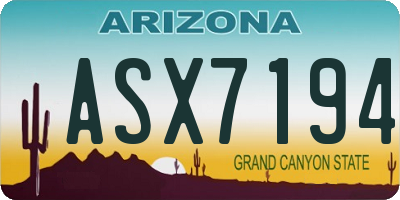 AZ license plate ASX7194
