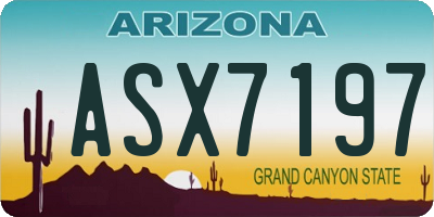 AZ license plate ASX7197