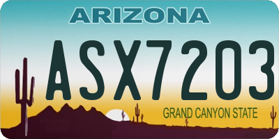 AZ license plate ASX7203