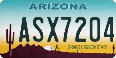 AZ license plate ASX7204