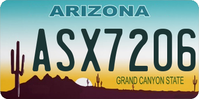 AZ license plate ASX7206