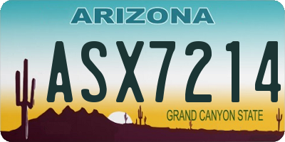 AZ license plate ASX7214