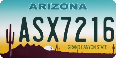 AZ license plate ASX7216