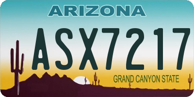 AZ license plate ASX7217