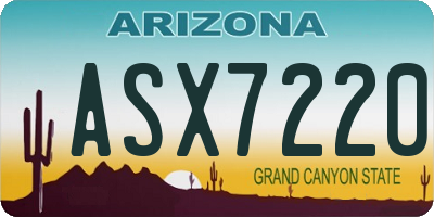 AZ license plate ASX7220
