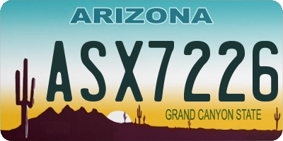 AZ license plate ASX7226