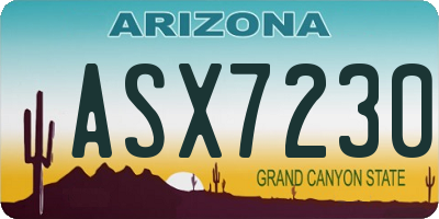 AZ license plate ASX7230