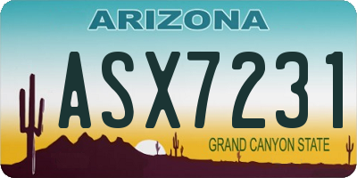 AZ license plate ASX7231