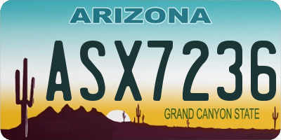 AZ license plate ASX7236