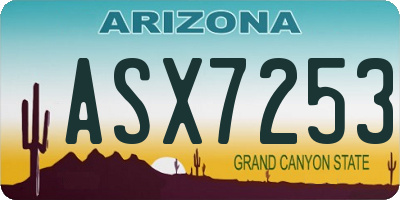 AZ license plate ASX7253