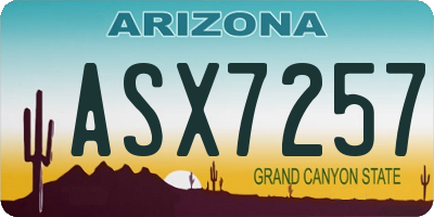 AZ license plate ASX7257