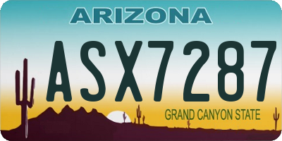 AZ license plate ASX7287