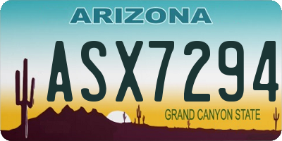 AZ license plate ASX7294