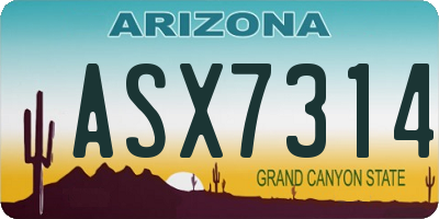 AZ license plate ASX7314