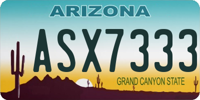 AZ license plate ASX7333