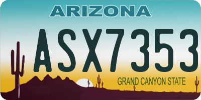 AZ license plate ASX7353