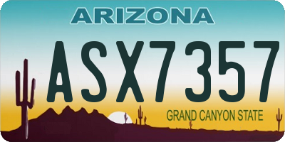 AZ license plate ASX7357