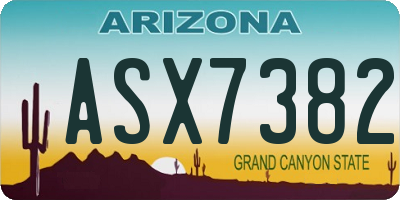 AZ license plate ASX7382