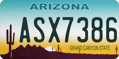 AZ license plate ASX7386