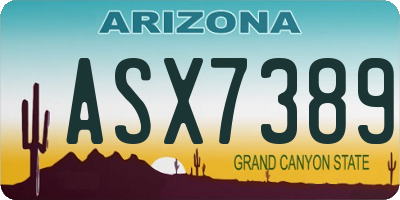 AZ license plate ASX7389