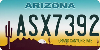 AZ license plate ASX7392