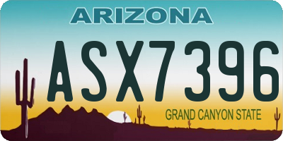 AZ license plate ASX7396