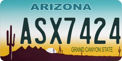 AZ license plate ASX7424