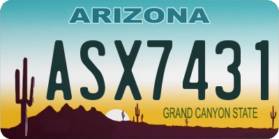 AZ license plate ASX7431