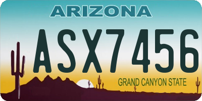 AZ license plate ASX7456