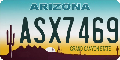 AZ license plate ASX7469