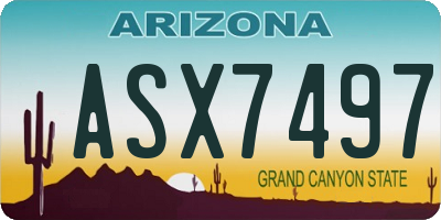 AZ license plate ASX7497