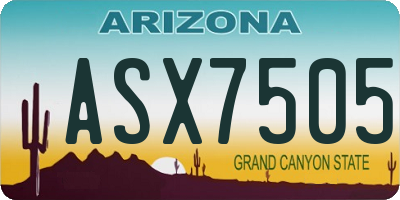 AZ license plate ASX7505