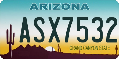 AZ license plate ASX7532