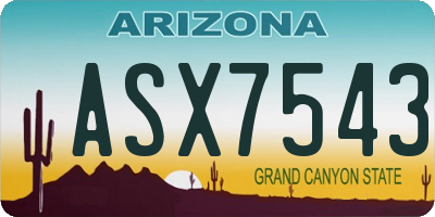 AZ license plate ASX7543