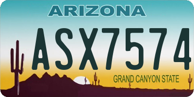 AZ license plate ASX7574