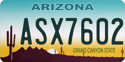 AZ license plate ASX7602