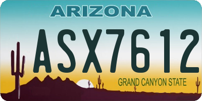 AZ license plate ASX7612