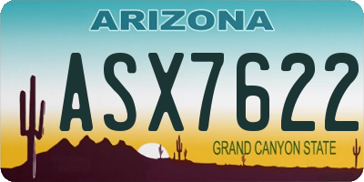 AZ license plate ASX7622