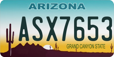AZ license plate ASX7653