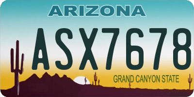AZ license plate ASX7678