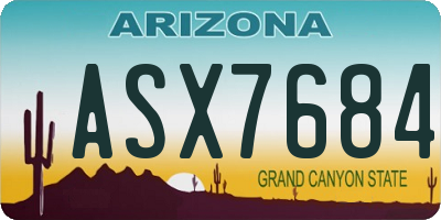 AZ license plate ASX7684