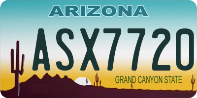 AZ license plate ASX7720