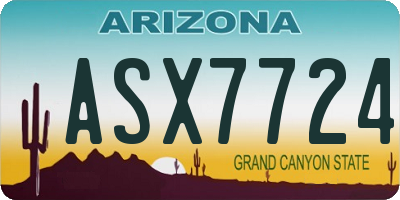 AZ license plate ASX7724